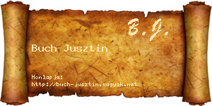 Buch Jusztin névjegykártya